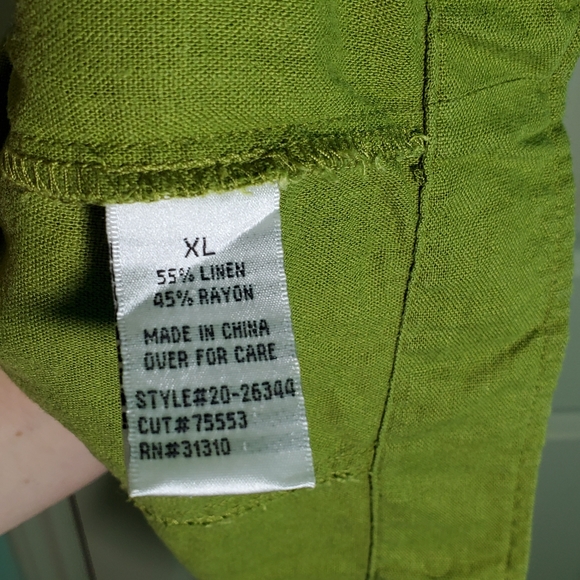 90's Green cropped vintage linen jacket - Picture 4 of 9